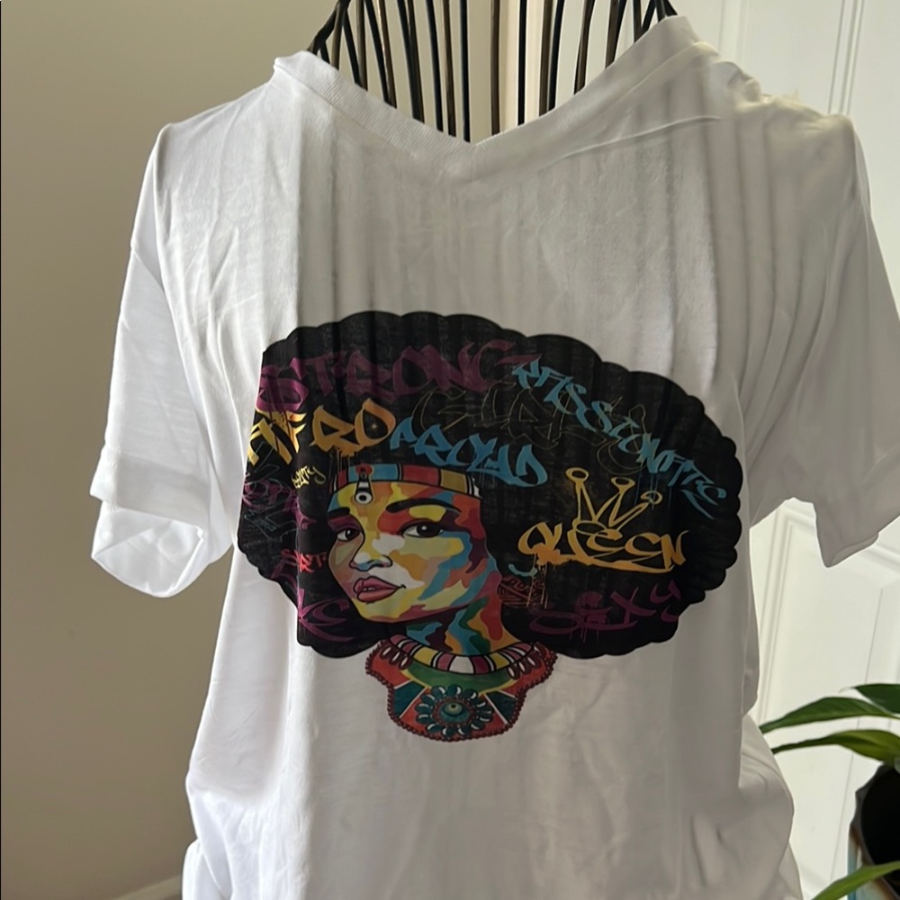Graphic White T-Shirt with Colorful Design
